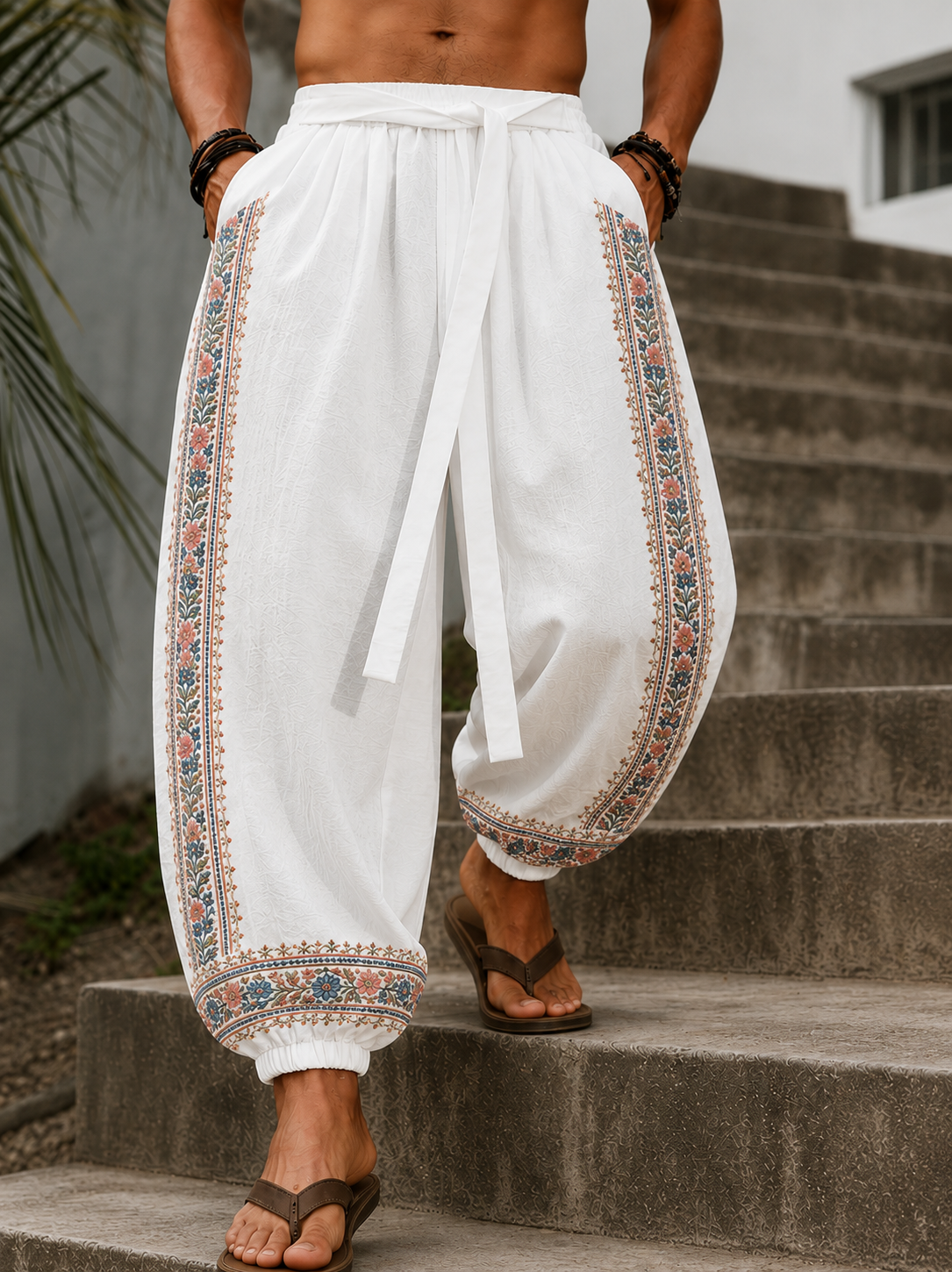 SAHAR — Pantalon Sarouel Brodé