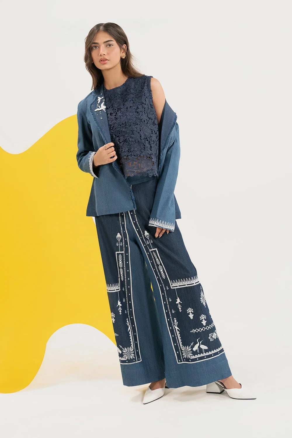 Veste Femmes en denim brodé