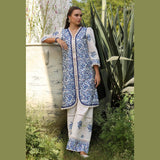 AZURE BLOOM — Ensemble 2 pièces en Lawn brodé