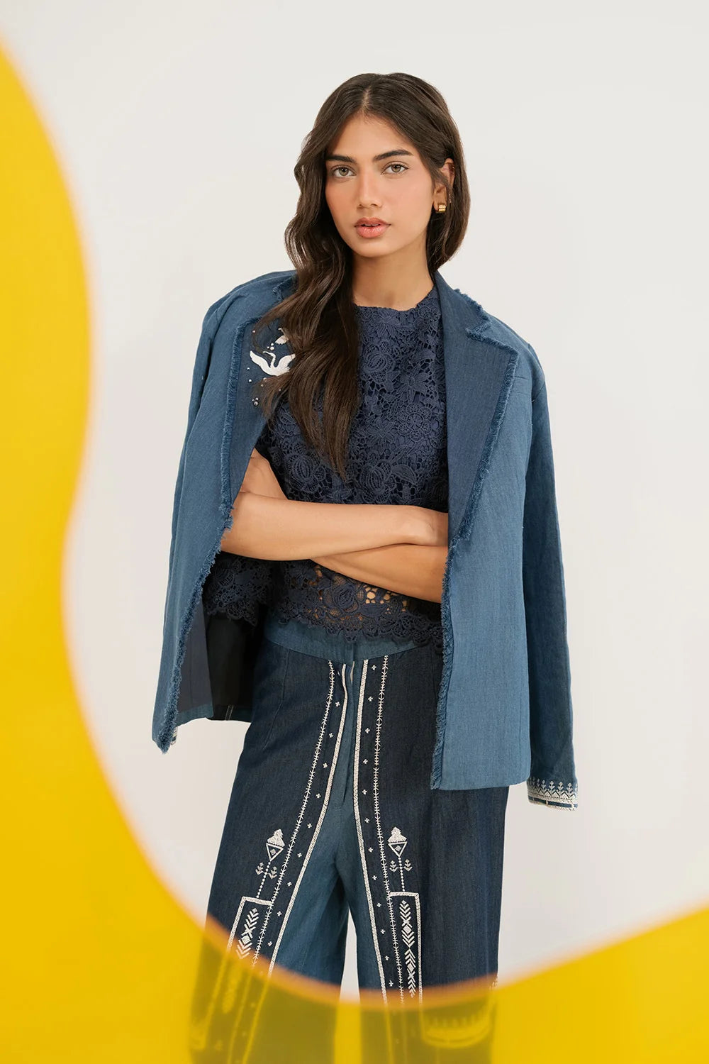 Veste Femmes en denim brodé