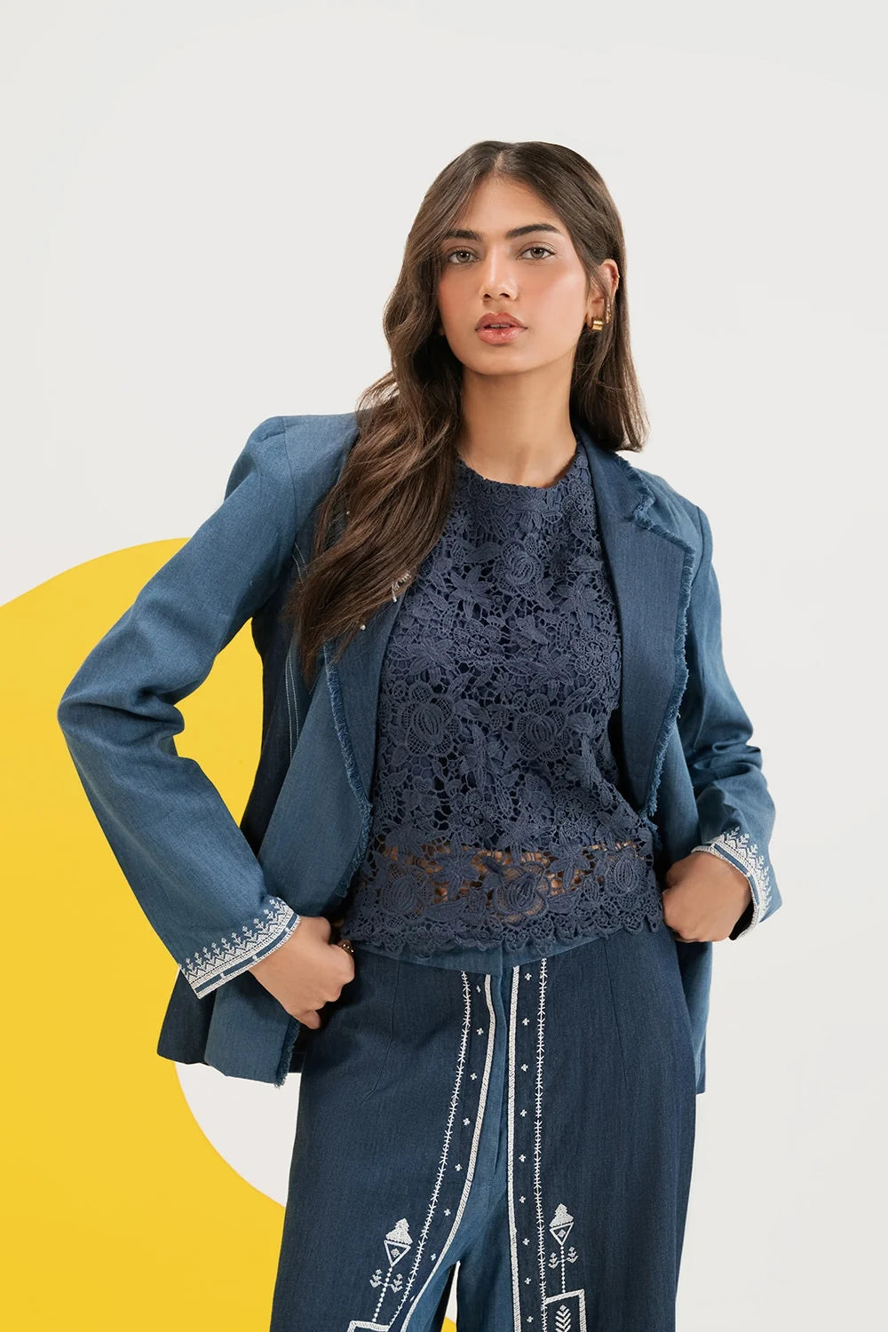 Veste Femmes en denim brodé